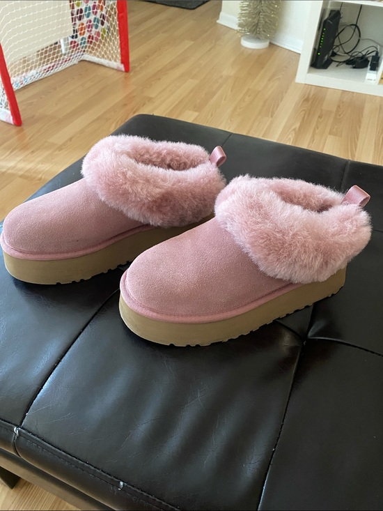 UGG Shoes - UGG Tazzelle Pink Dawn Suede Shearling Collar Slippers size 6